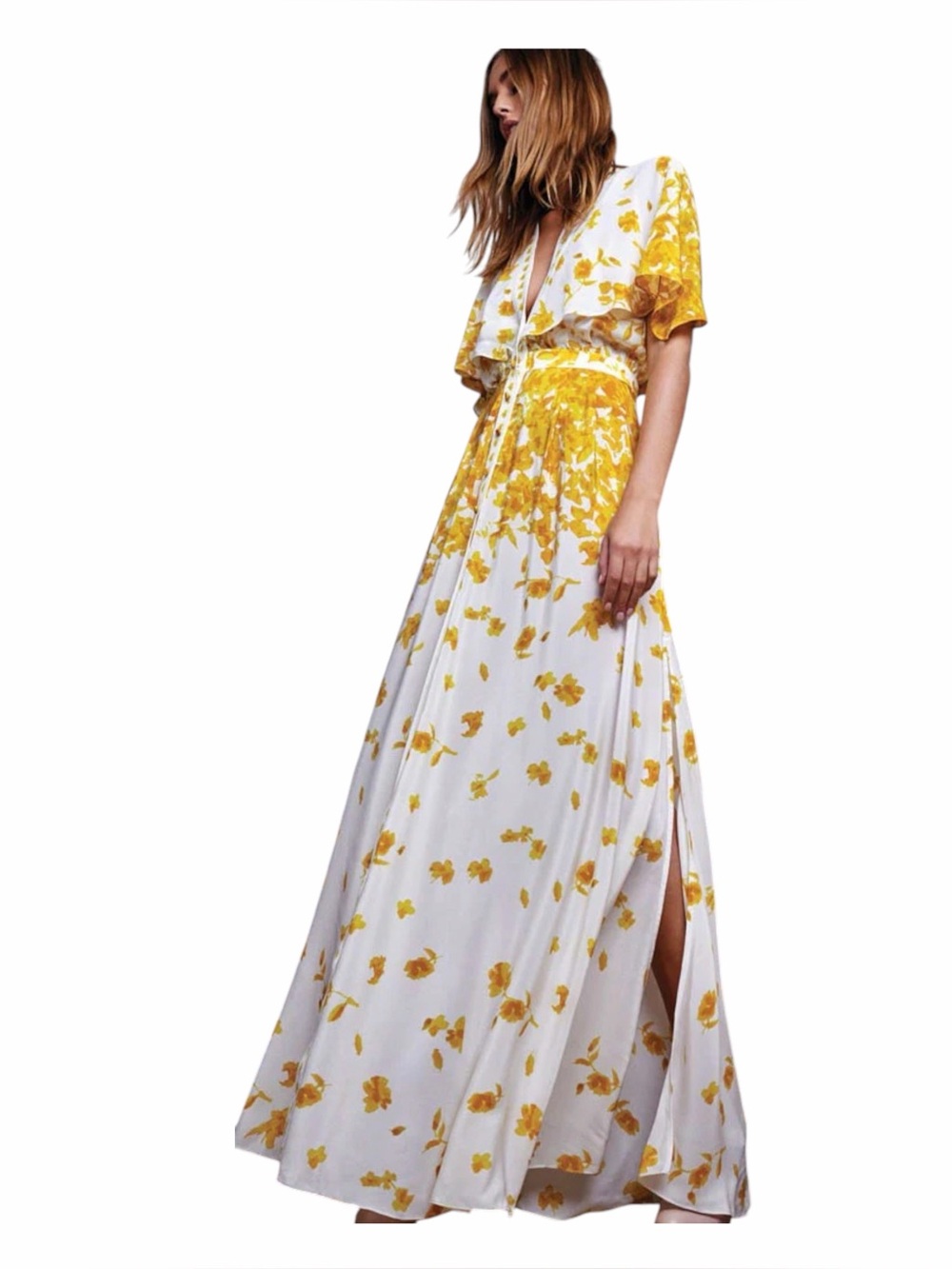 Alexis Yellow Floral Maxi Dress